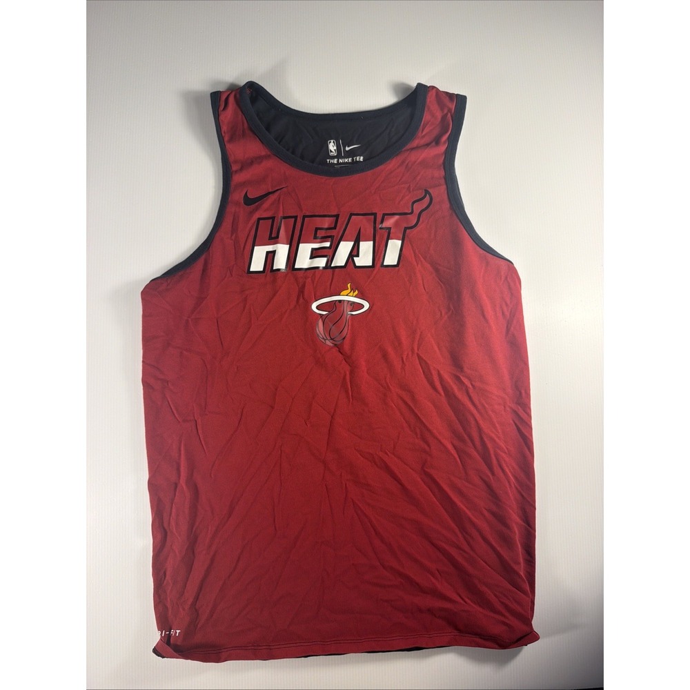 Miami Heat Basketball Jersey Shirt Mens Large  Red NBA Basketball Nike Dri Fit